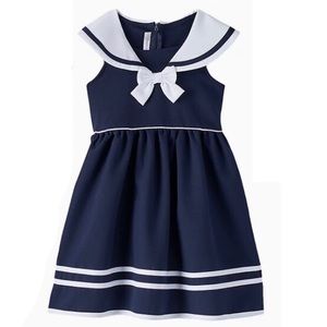 NWT Bonnie Jean 2T Navy Blue Sailor Dress Nautical